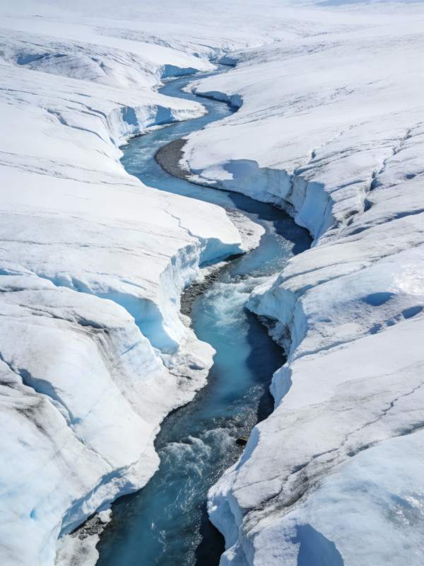冰川裂谷溪流图片