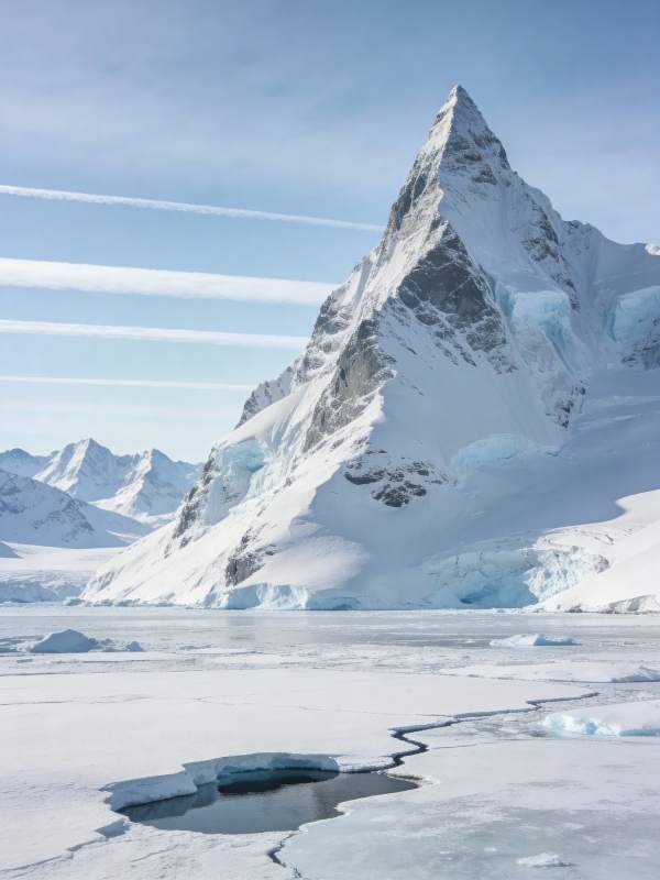 雪山冰湖静谧景图片