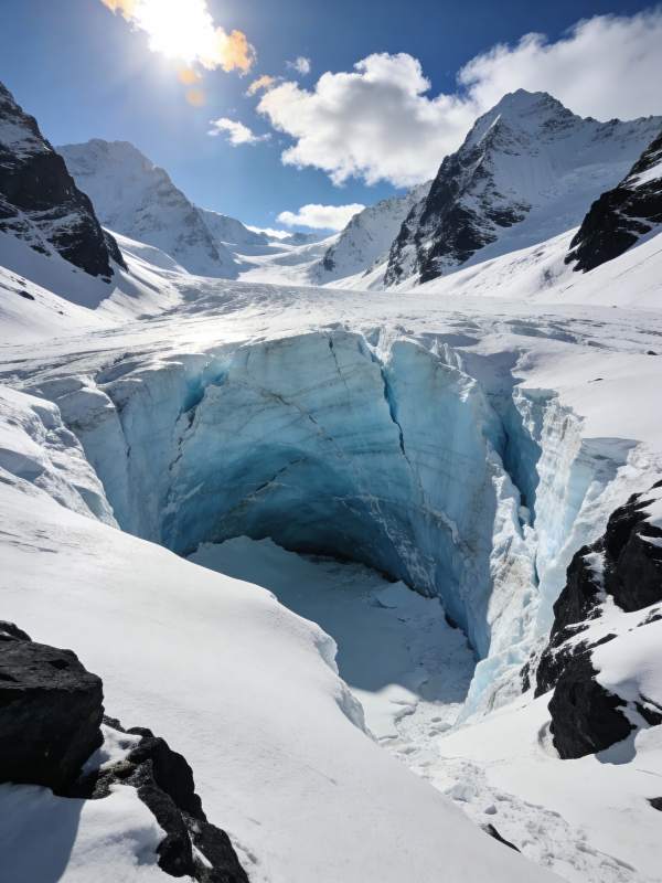 冰川裂隙奇观图片