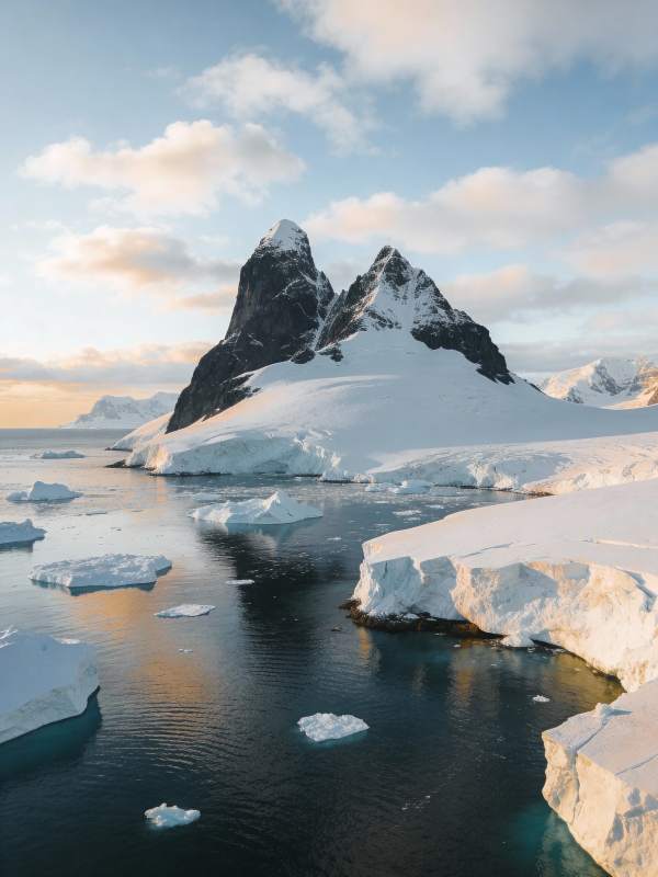 冰山映雪峰图片