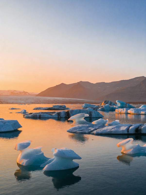 冰川日落美景图片