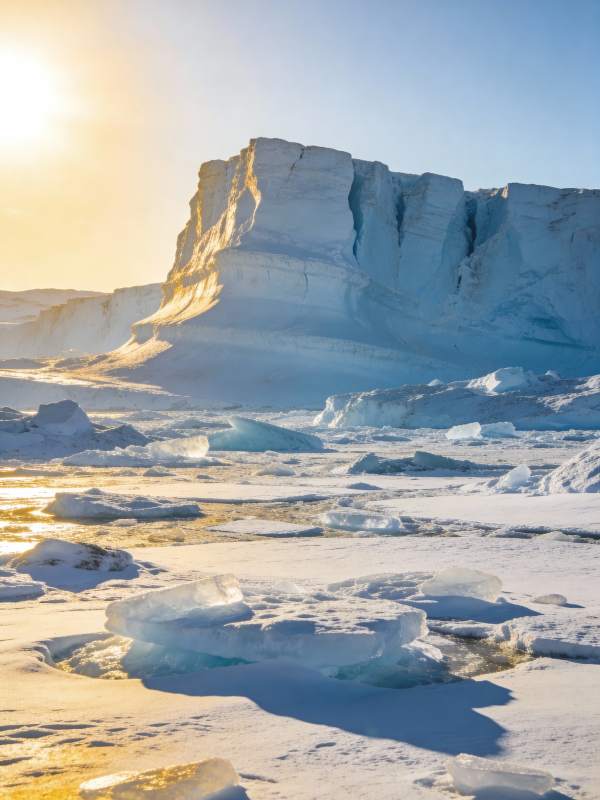 极地冰川晨曦图片