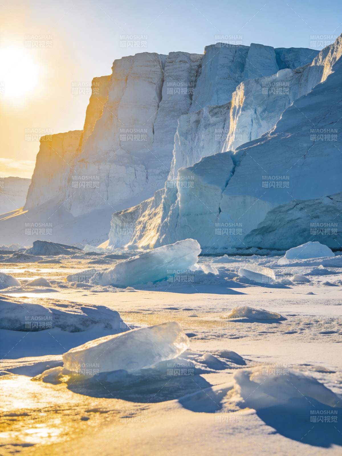 冰川晨曦图片