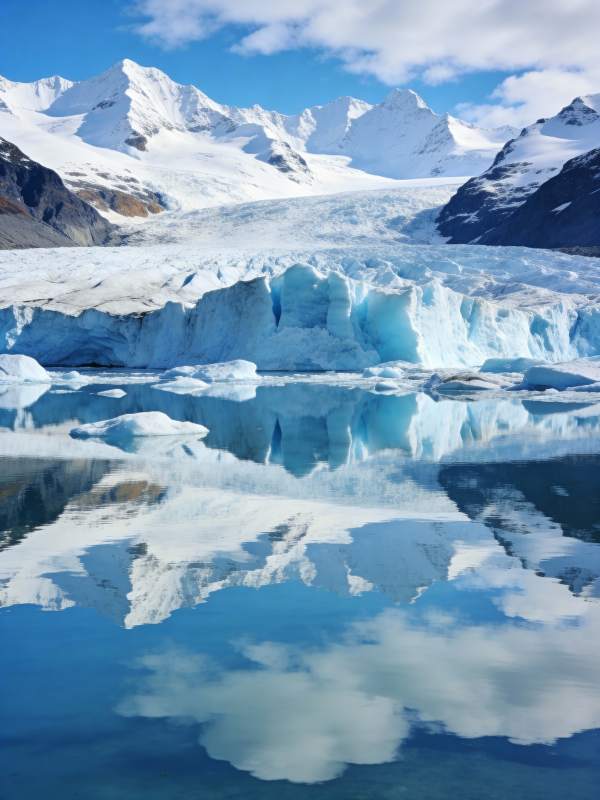 冰川倒影湖图片