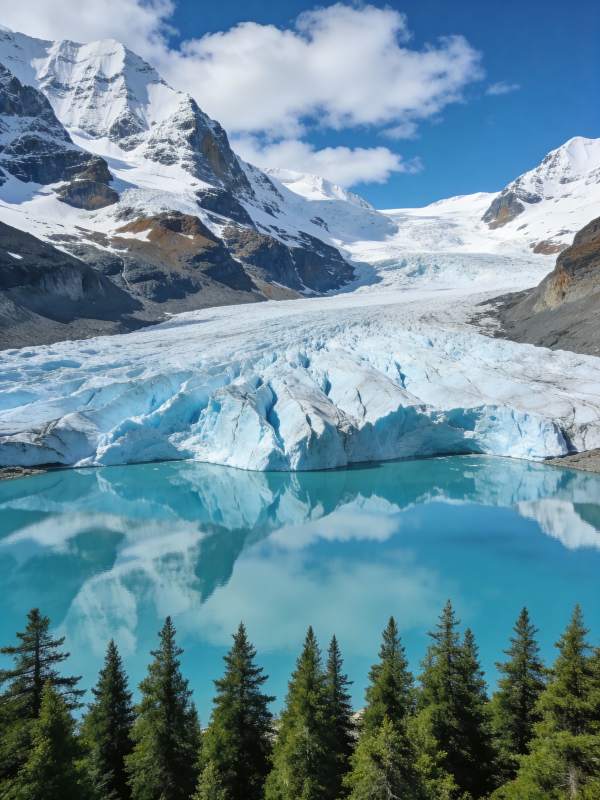 冰川湖畔风光图片