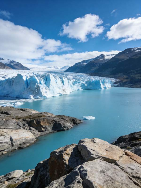 冰川湖畔风光图片