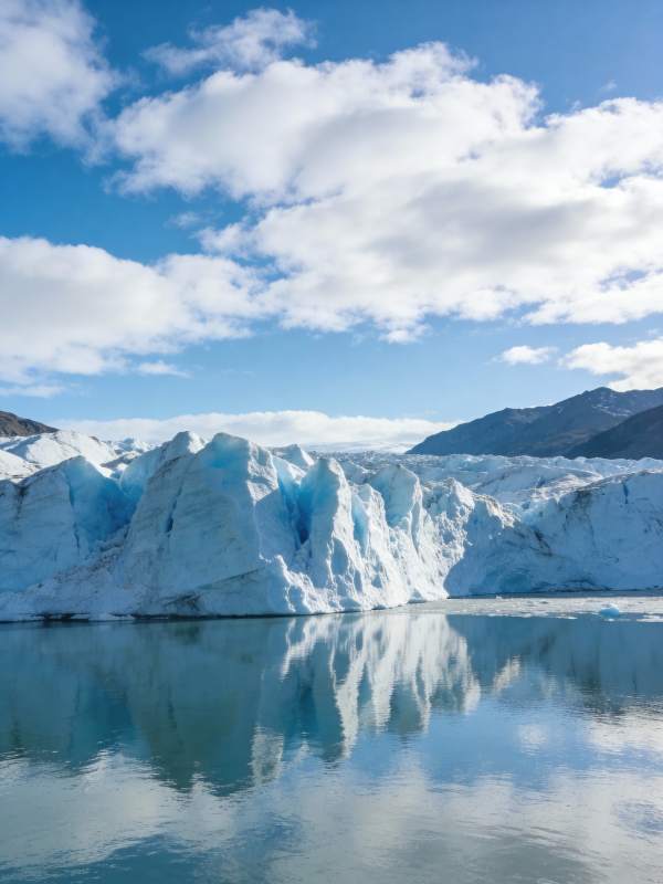 冰川倒影湖面图片