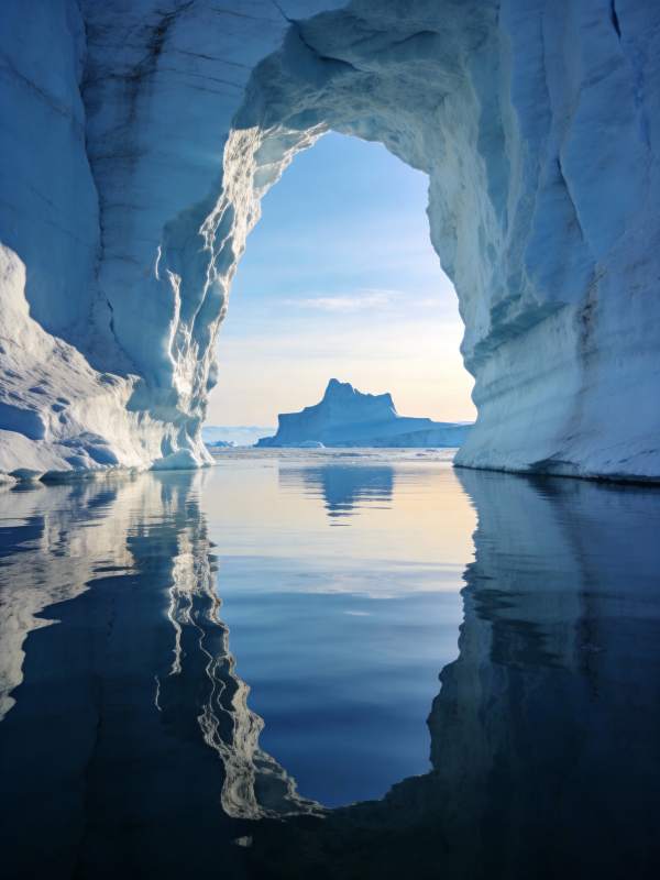 冰洞映水 静谧如画图片