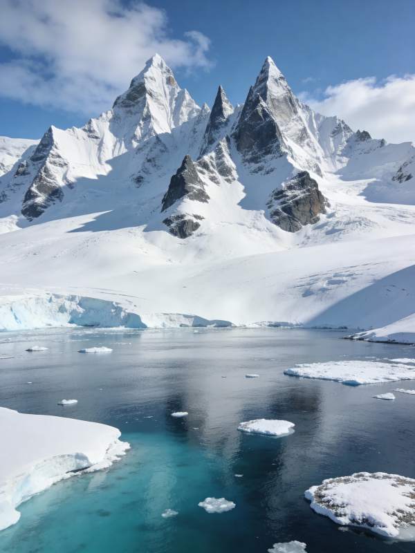 雪山冰湖奇景图片