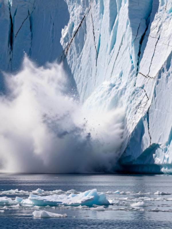 冰川崩塌瞬间图片