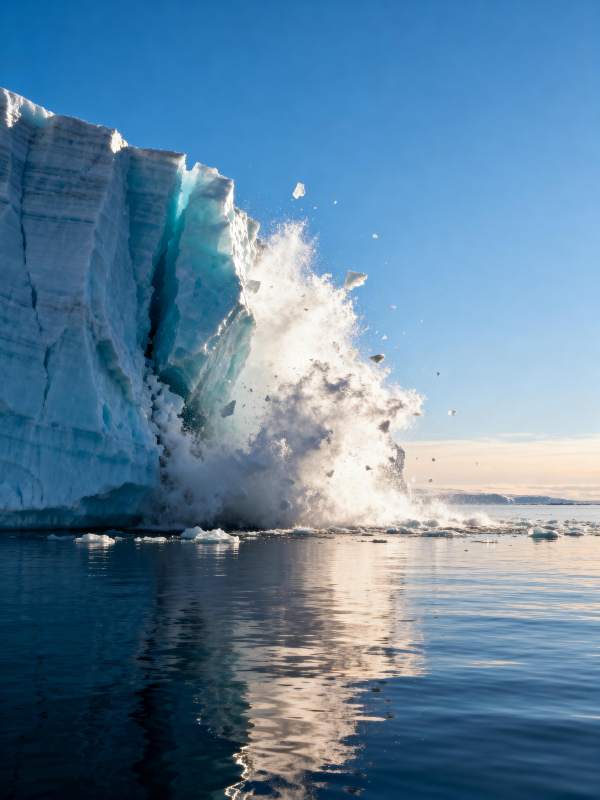 冰山崩塌瞬间图片