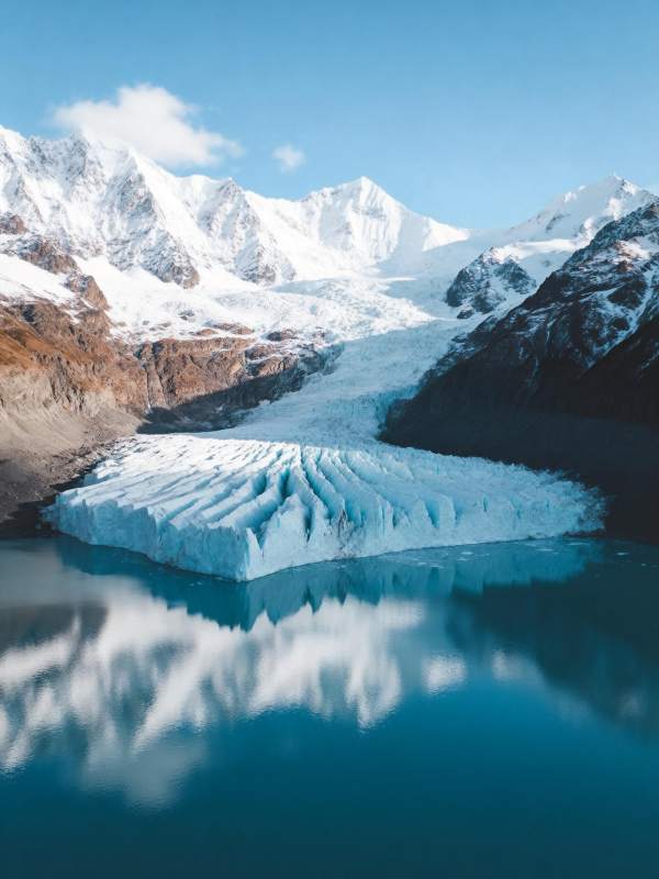 冰川倒影 雪山静谧图片