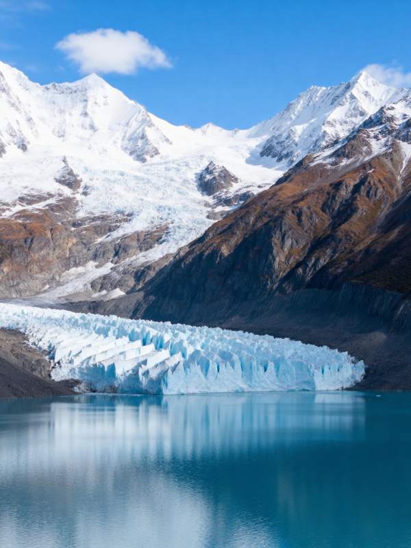 雪山冰湖美景图片