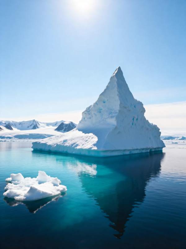 冰山倒影图片