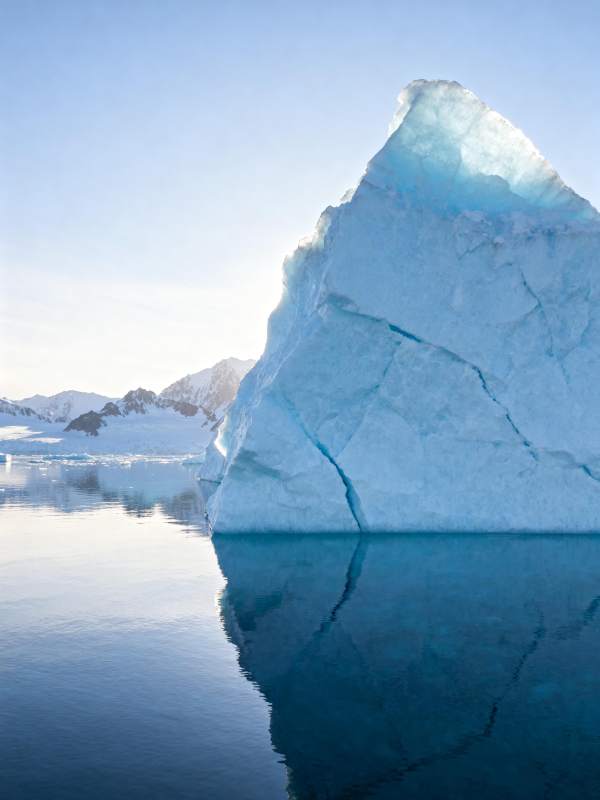 冰山倒影静谧湖图片