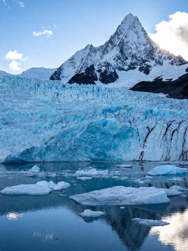 冰川映山湖图片