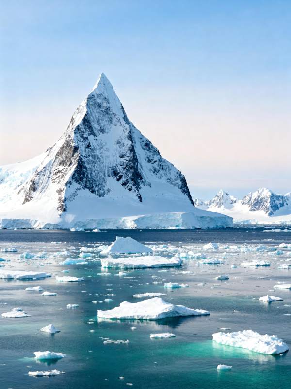 冰峰映碧海图片