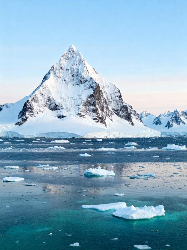 冰峰映碧海图片