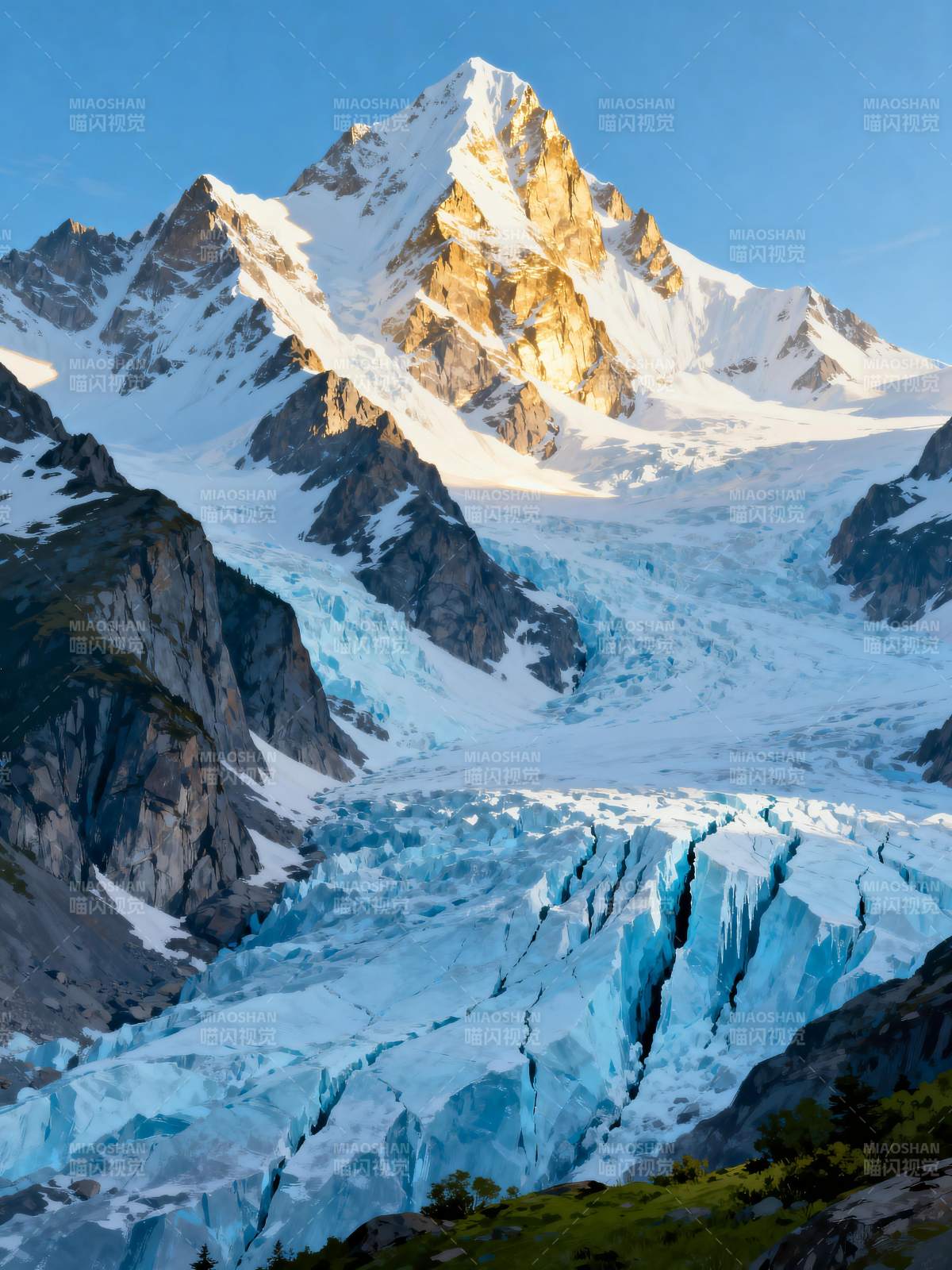 雪山冰川壮丽景色图片