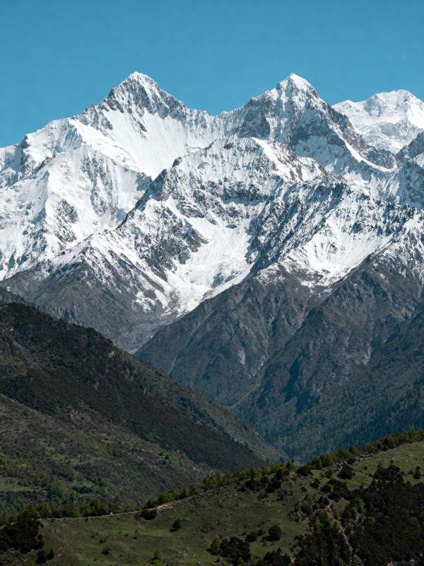 雪山巍峨 绿谷静谧图片