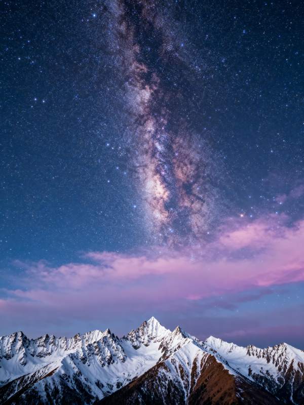 星河映雪峰图片