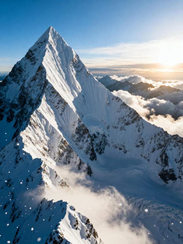 雪峰凌云 日出壮丽图片