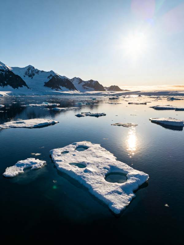 极地冰川晨光图片