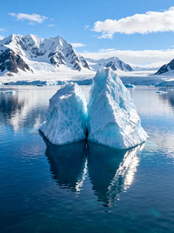 冰山倒影 雪山如画图片