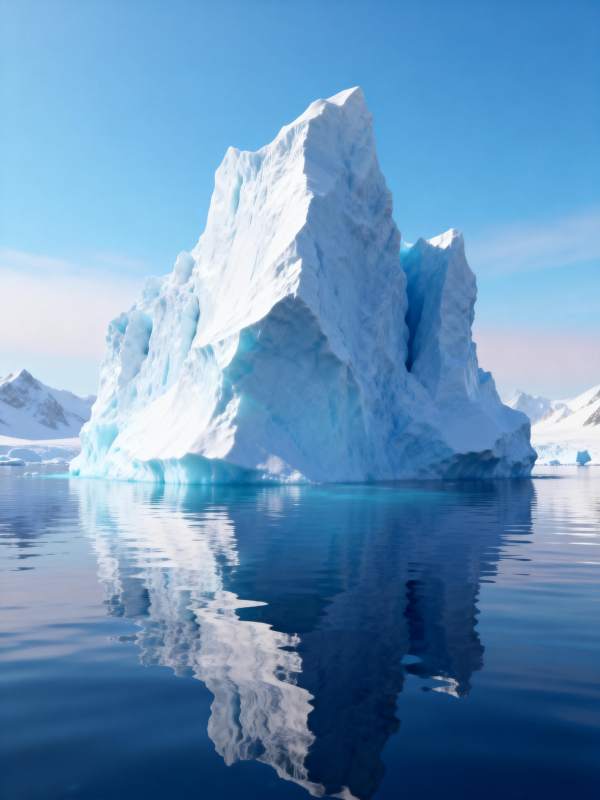 冰山倒影图片