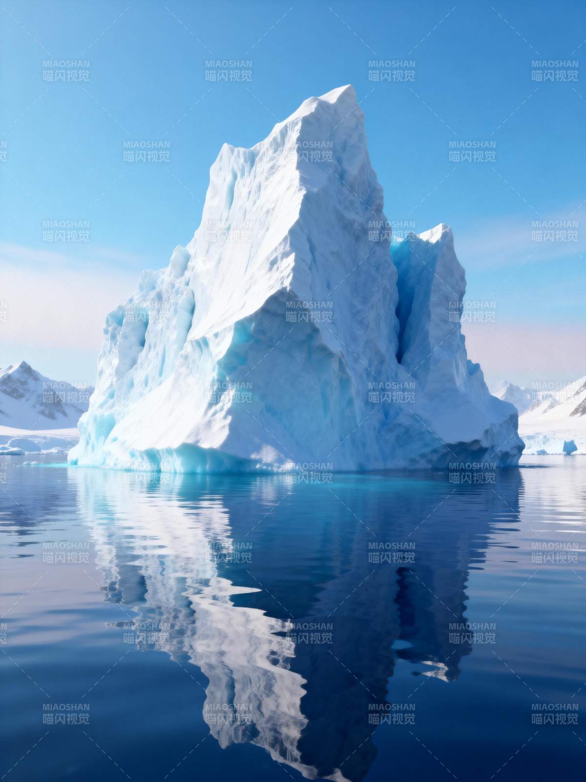 冰山倒影图片