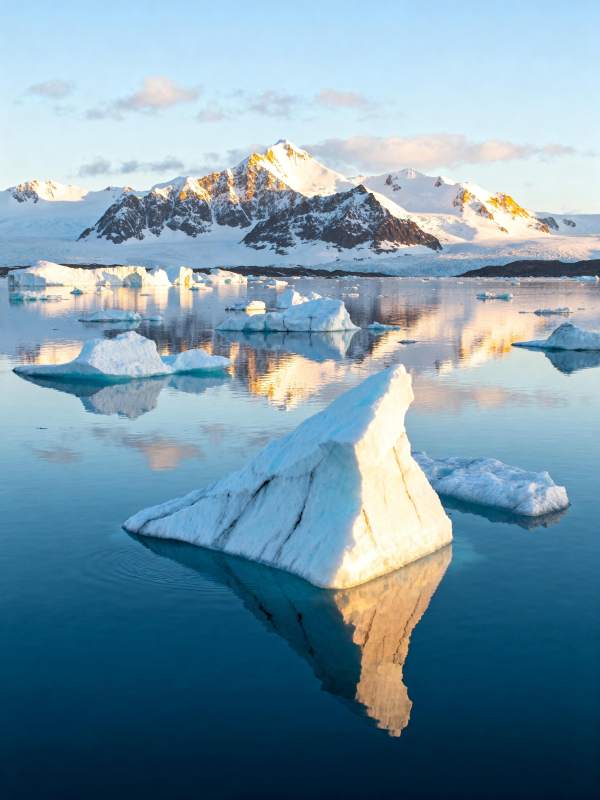 冰山倒影 雪山静谧图片