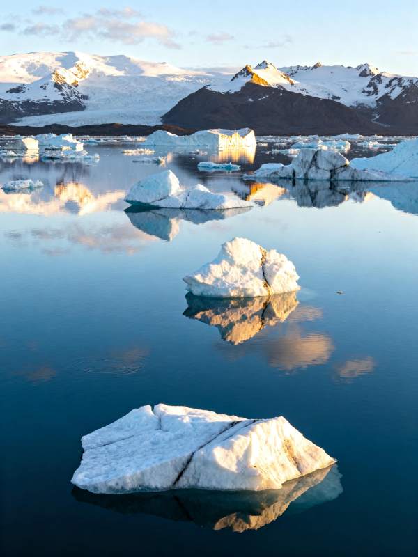 冰川倒影静谧湖图片