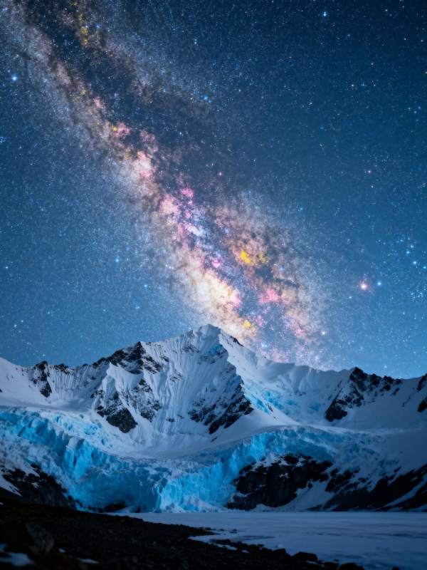 星河映雪峰图片