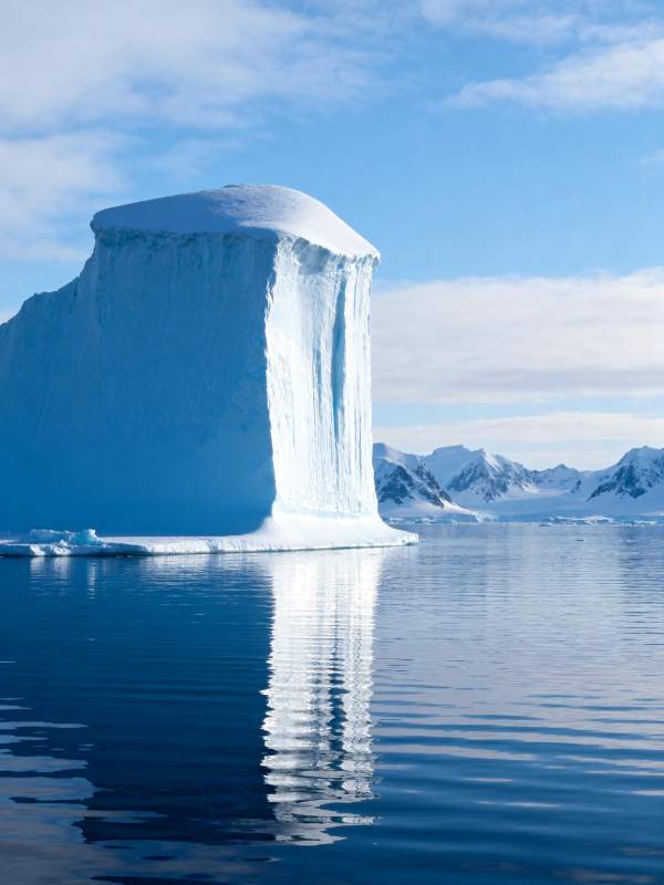 冰山倒影静谧湖图片