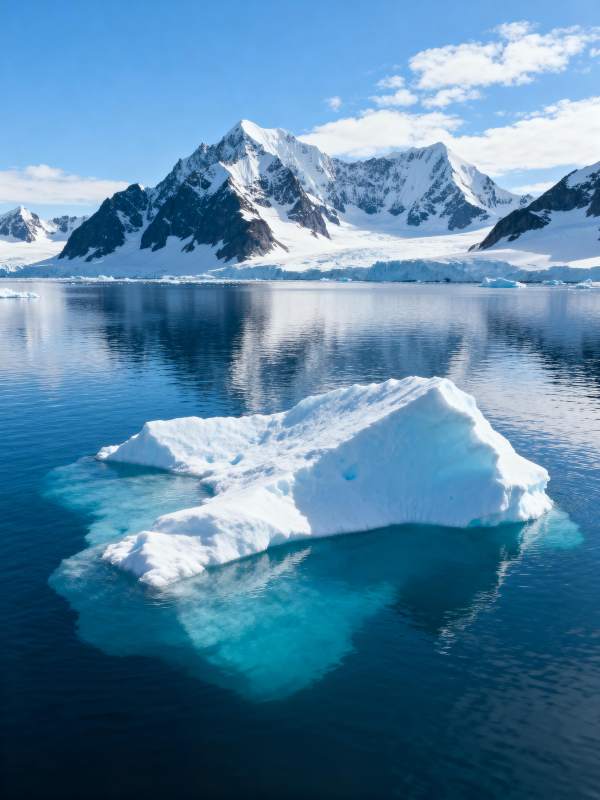 冰山映雪山图片