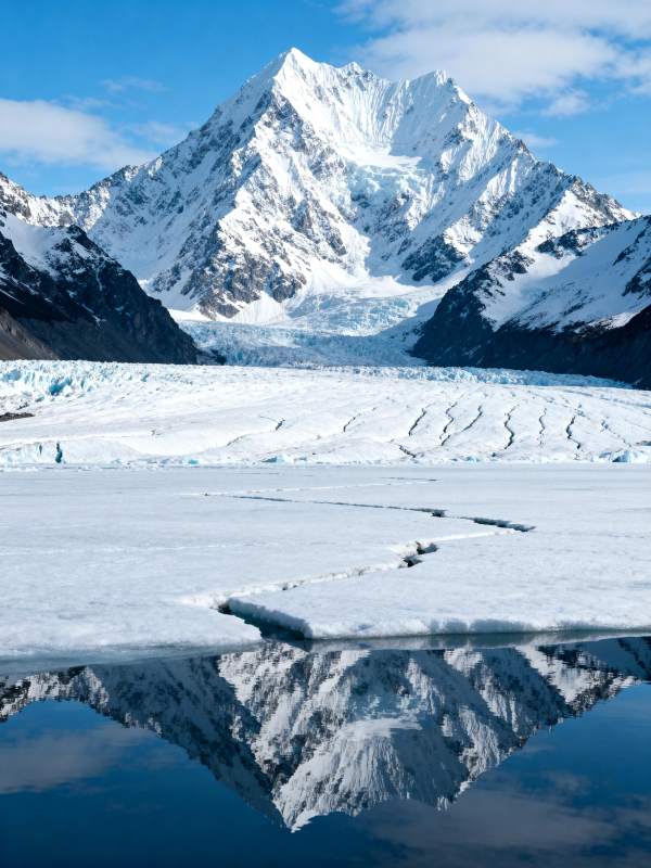 雪山倒影如画图片