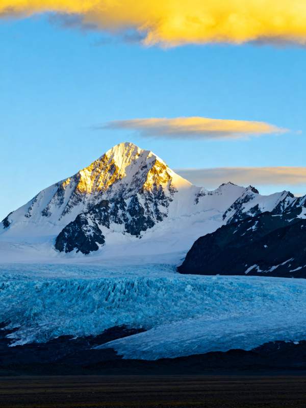 雪山冰川日出图片