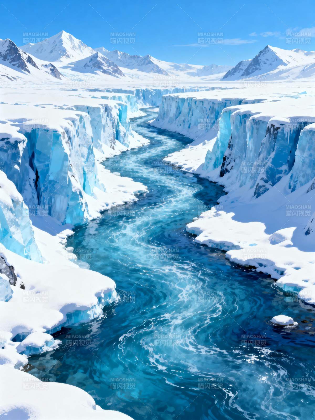 冰川蓝河图片