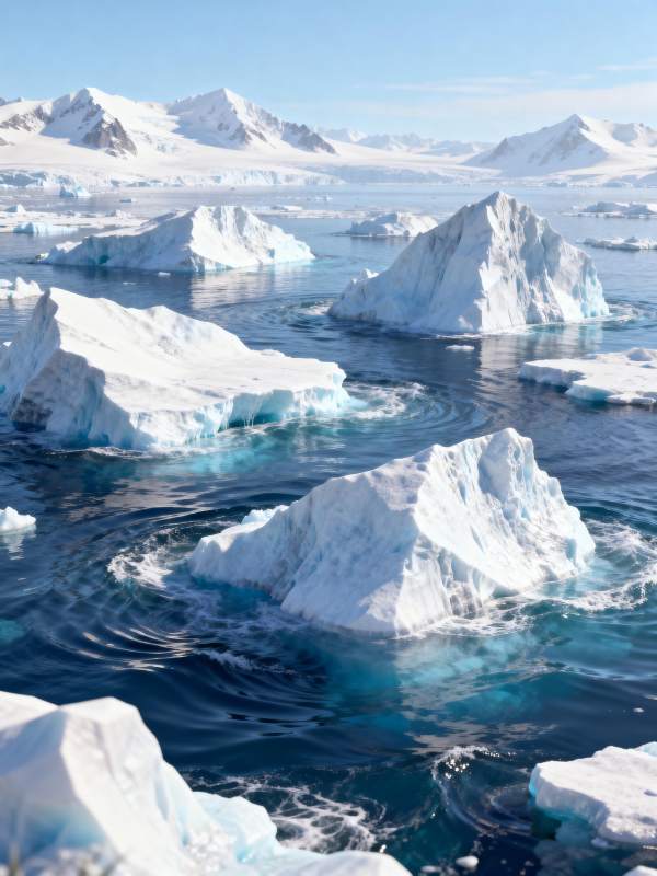 冰山浮海 雪山远眺图片