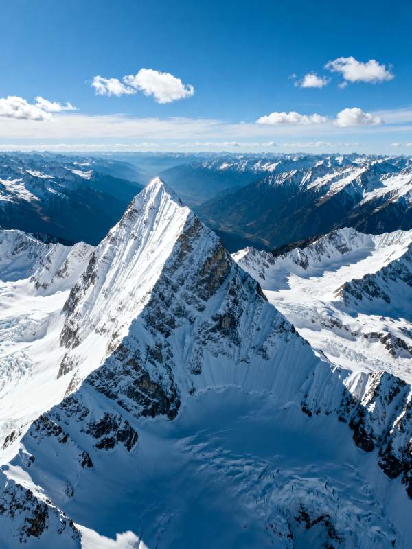 雪峰巍峨 蓝天映衬图片