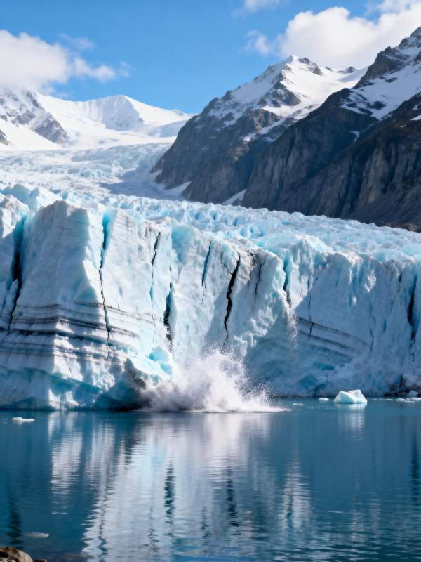 冰川崩解瞬间图片