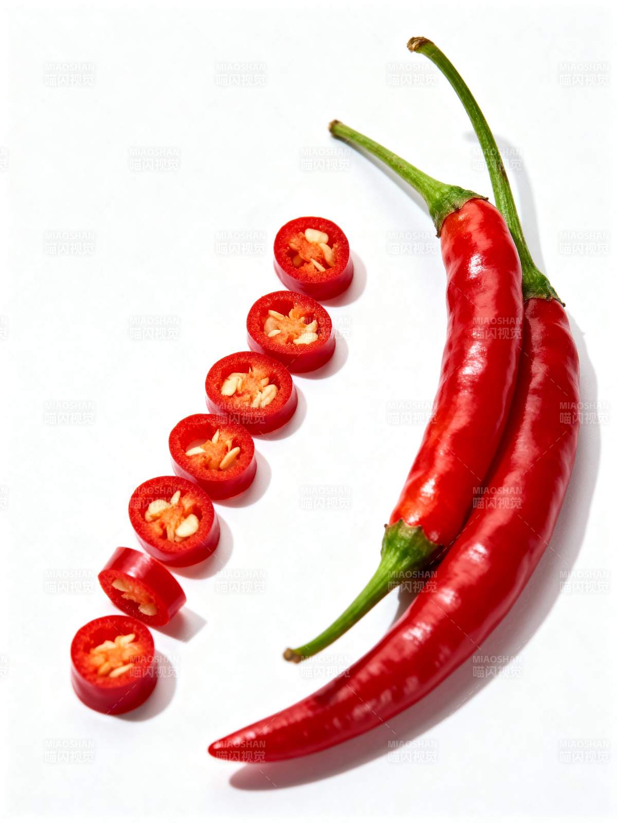 红椒切片排列图图片