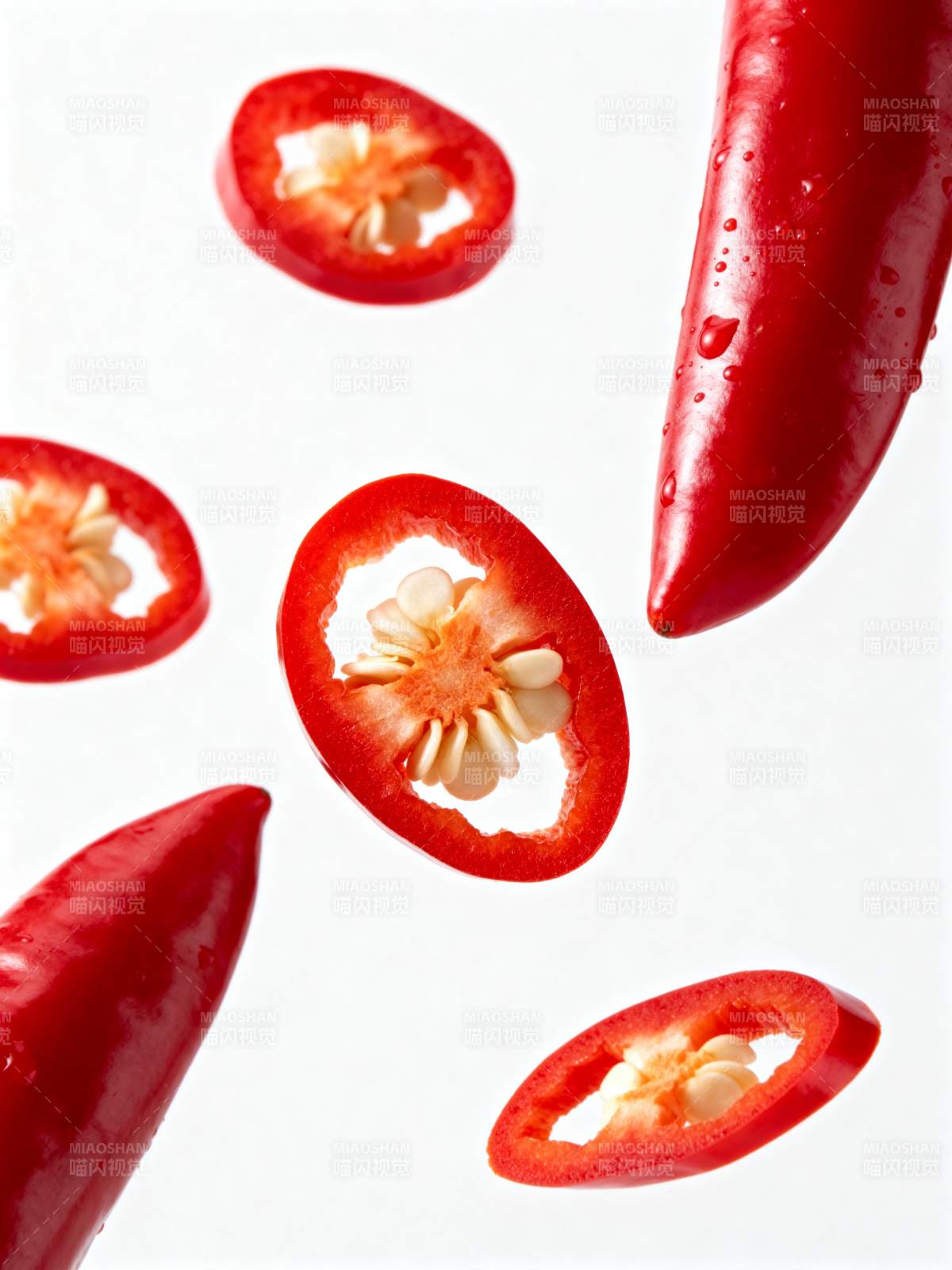 红椒切片飞舞图片