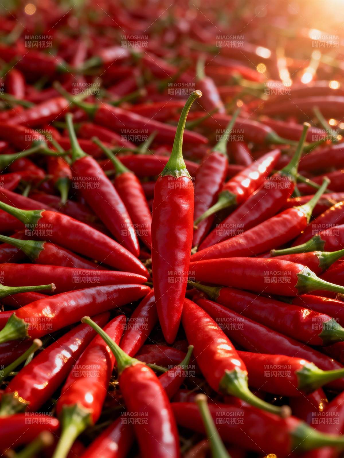 红椒环绕 中央挺立图片