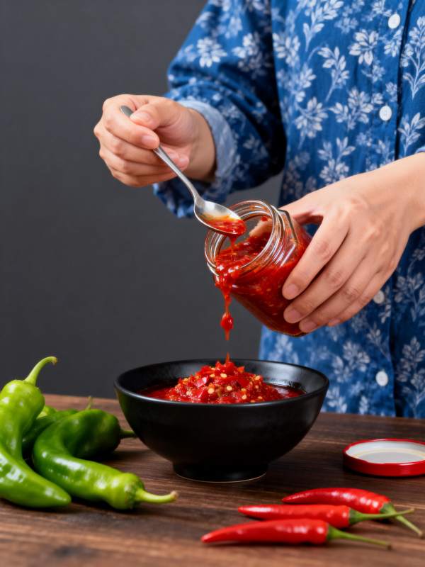 辣椒酱制作中图片