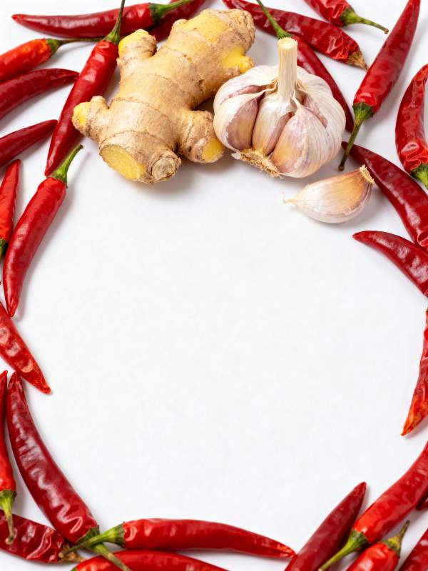 辣椒姜蒜围边图片