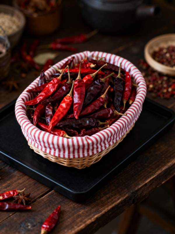 红椒满篮香四溢图片