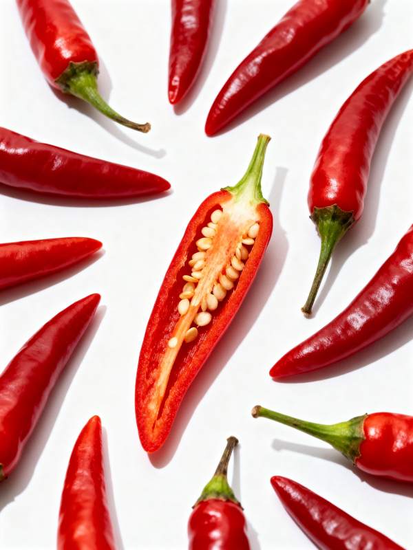 红椒环绕 中心剖开图片