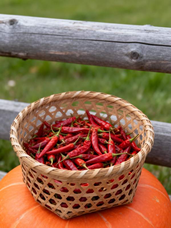 红椒满篮秋意浓图片