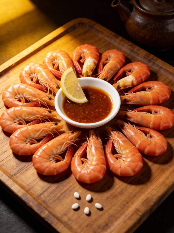 鲜虾配酱料图片